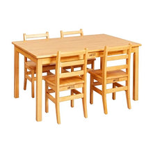 ECR4Kids Rectangular Hardwood Table & Chairs Set Honey