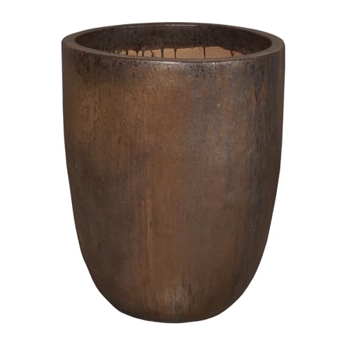 Emissary Metallic Stoneware Round Planter 26in. L x 33.5in. H