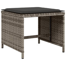 Kaorsrow 13 Piece Patio Dining Set, Gray PE Rattan Outdoor Furniture with Glass Table, 8 Foldable Chairs and 4 Stools for Garden Backyard, Space Saving Cube Dining Set with Cushions