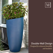 Mayne Milano 42in Tall Round Modern Planter, Black