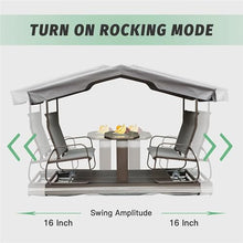NicBex 4-Seat Outdoor Glider Bench Canopy Tent Grey Brown