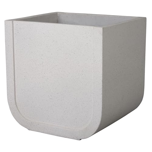 Emissary Terrazzo Square Planter 28in x 24in x 28.5in Terrazzo White