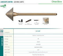 Westgate LED Pathway Lights - 12 Volt LED Mushroom Landscape Lighting - Solid Brass - Dark Bronze Finish - 3 Watts - 3000K - All Accessories Included