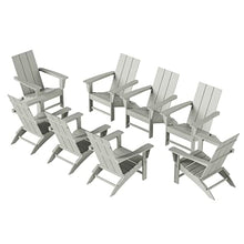 WestinTrends 8-Piece Modern Poly Folding Adirondack Chair Set Sand