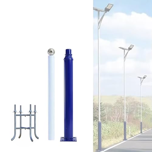 SDdPulse Outdoor Street Light Pole, Heavy Duty Metal Lamp Post with Mounting Rebar, Solar Pole Lights Outside for Parking Lots, Courtyards, Streets, Backyards,2.5m/8ft