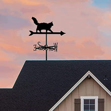 Cat Metal Weathervane Stainless Steel Wind Vane with Roof Mount Roof Garden Decorations for Outdoor Farm Yard Garden Gazebo Wind Direction Indicator Kit (Style 1)