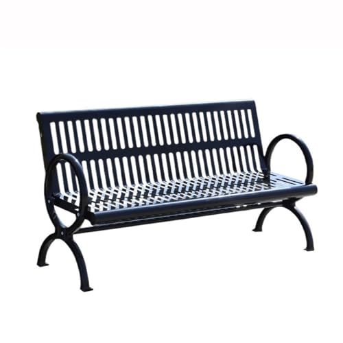 ZzleoyuUUs-12 Outdoor Garden Bench Stainless Steel Backrest Outdoor Bench Multiperson Park 1.5/1.8 Meters Patio Bench(Medium)