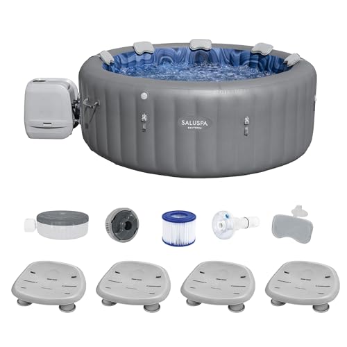 Bestway SaluSpa Santorini HydroJet Inflatable Hot Tub Gray