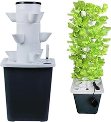 RWGOVLU Garden Hydroponic Growing System 15/20/25/30 Pods Hydroponics Tower Apartment Grow Kit Aquaponics Planting System with Hydration Pump, Adapter, Network Pots, Herbs Timer