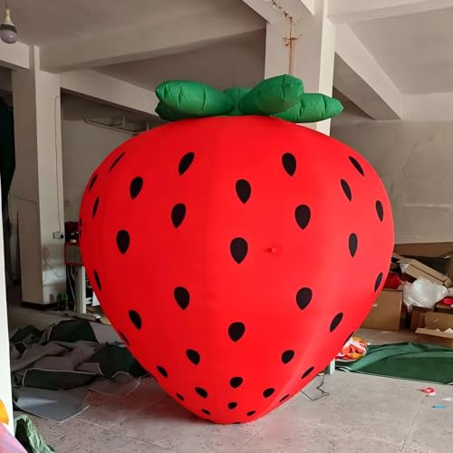 8FT Giant Inflatable Strawberry Decoration, Oxford Cloth Red Inflatable Fruit for Yard, Party, Wedding, Promotions(1PCS)