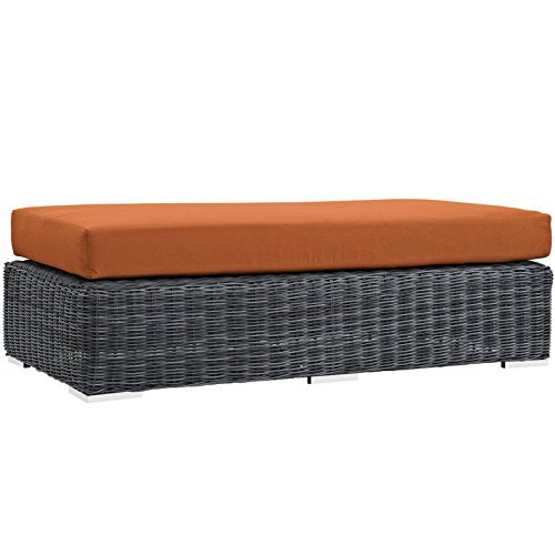 America Luxury - Outdoor Modern Contemporary Urban Design Rectangle Ottoman Orange