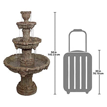 Water Fountain - Nearly 5 Foot Tall Medici Lion Four Tier Garden Decor Fountain: Brown Stone Finish - Outdoor Water Feature