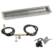 American Fireglass SS-LCBKIT-N-30 Glass Stainless Steel Linear Drop-in Fire Pit Pan with Black and Copper, 30" x 6", Stainless Steel, Black and Copper