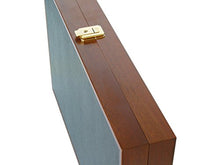 Zaza & Sacci Luxury Wood Backgammon Board Set Leather Mahogany Case Brown Black 20.5 Inch Large