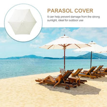 MXJCKSOQ Beige Replacement Parasol Canopy 2.0m/3.0m/3.5m - Waterproof Breathable 6-Rib Umbrella Fabric for Sunshade & Patio Umbrella - Canopy Material,White-3.5m/6-Ribs