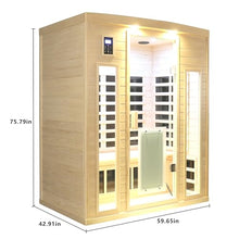 TYMMC Far Infrared Sauna Room, Three Person Indoor Low EMF Hemlock Wood Home Sauna for Indoor Use