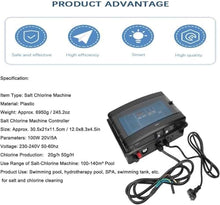 Pool Chlorinator, Salt Chlorine Generator, 10/15/20/30/50G/H Salt Water Pool Chlorinator, Salt Chlorine Generator Suitable for Home Pool, 15g/h, 10g/h