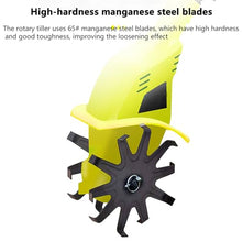 Cordless Electric Tiller Cultivator,Garden Rototiller for Soil Digging,10cm Working Width, 20cm Tilling Depth(Size:2*Battery)