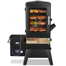Pellet Smoker with Cover, Electric Wood Pellet Smoker Grill With Meat Probe and Hook, 616 Sq in Cooking Area LED Display Temperature Control, Outdoor Cooking, Patio, Garden Barbecue