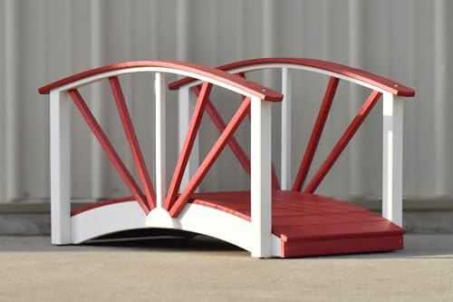 Poly Ornamental 3' Landscape Bridge, Red and White