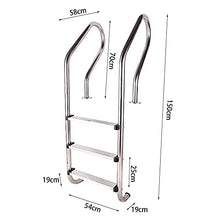 Swimming Pool Handrail 304 Stainless Steel Pool Stair Railing with 3 Non-Slip Steps for Indoor and Outdoor Private Pool Ladder/Silver / 1mm (Silver 1mm) (Silver 1.2mm)