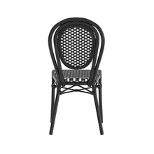 Flash Furniture PE Rattan Indoor/Outdoor Stack Chair, Black/White, 4-Pack