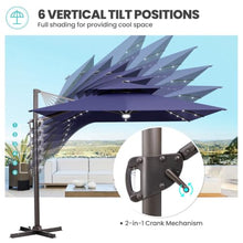 OROTLECT 11 X 9 Ft Lighted Cantilever Umbrella With Weighted Base – Effortlessly Movable by One Person
