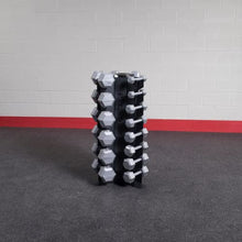Body-Solid Hex Dumbbell Set with Rack Black/Grey