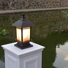 Black Pillar Lamp Yard Patio Garden Porch Waterproof Outdoor LED Landscape Wall Lamp