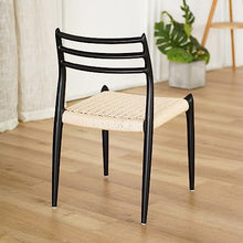 TEMKIN Home Dining Chair, Rattan Solid Wood Seat, Patio Garden Leisure Chair, Outdoors Rattan Sunlounger, Lazy Home Backrest Wicker Chair