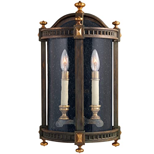 Fine Art Lamps 565081, Beekman Place Outdoor Wall Pocket Sconce Lighting, 120 Total Watts, Brown