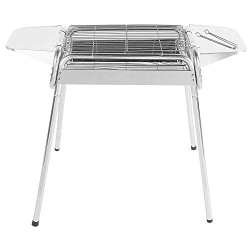 Barbecue Charcoal Grill Stainless Steel Folding Portable BBQ Tool Kits for Outdoor Cooking Camping Hiking Picnics(A)