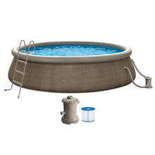 14ft x 36in Round Inflatable Ring Top Outdoor Above Ground Pool w/Pump