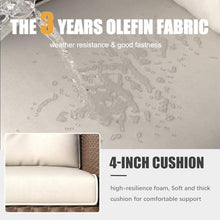 LayinSun 6 Pieces Patio Furniture Set with Swivel Chairs Brown/Beige