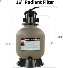 22" Above Ground Sand Filter Pump System & Luster Kits for Rx Clear Radiant