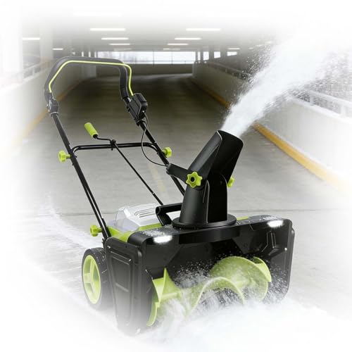 zhenmaster Electric Snow Shovel, 40V Battery Snow Blower, 3500W Powerful Brushless Motor for Heavy Snow, 2 Batteries and Charger, 20-Inch Path & 25-Foot Throwing Distance, for Efficient Snow Removal