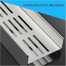 uhyOHF 304 Stainless Steel Trench Drain Kit, Narrow Linear Channel Drain Grate Cover, Rectangular Shower Drain, Outdoor Sidewalk Bath Floor Drainage Kit 100x15x10cm,(Wxlxh)-100x15x10cm