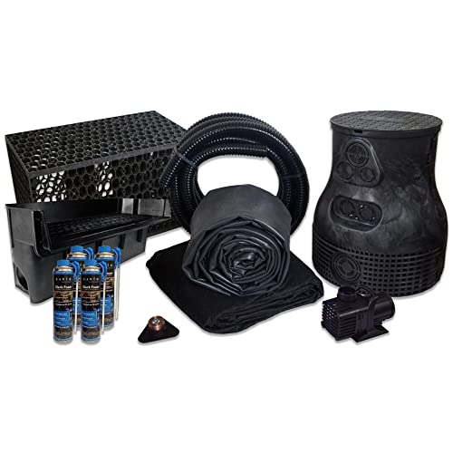 HALF OFF PONDS 10' x 30' Savio Pond Free 6100 EPDM Waterfall Kit w/MatrixBlox Black