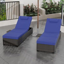 Patio Rattan Wicker Chaise Lounge Chair Set of 2,Pool Lounge Chairs