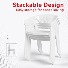 Costaelm Outdoor Patio Dining Set, 5 piece Dining Table Set, Breakfast Coffee Bar Table and Chairs of 4, Stackable Dining Side Chair, Patio Bistro Deck Furniture, White