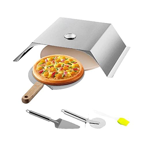 UHRLGHS 13 Inch Pizza Oven Kit Stainless Steel Including Pizza Chamber Easy to Operate Outdoor Gardens Terraces Home Use,