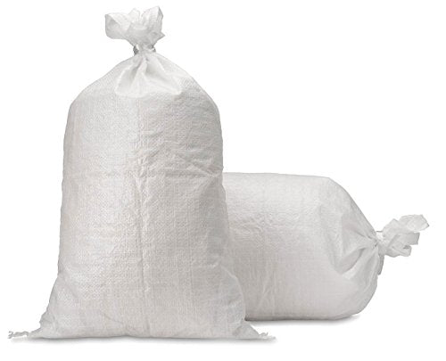 Troy Safety Empty White Woven Polypropylene Sandbags w/Ties, w/UV Protection (18" x 30", 1000 bags)
