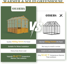 6×8 FT Walk-in Wooden Greenhouse with Adjustable Roof