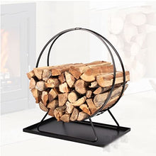DJVHSRI Firewood Rack Fireplace Wood Structure Fireplace Accessories Wood Stacking Indoor and Outdoor Firewood Racks Black Iron Metal Frame Log Rack,