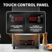 KUSOLE Electric Steak Grill Oven, with a Maximum Temperature of 1450 Degrees Fahrenheit, 30-Minute Timer, LCD Control Screen, Capable of Cooking Steaks, Beef, Pork, Chicken, and Vegetables Grey