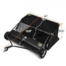 LWHwareHT 42"" Tow Behind Lawn Sweeper Leaf Collector for Grass Lawn 12 Cu FT Capacity 42in, Replacement for John Deere OEM