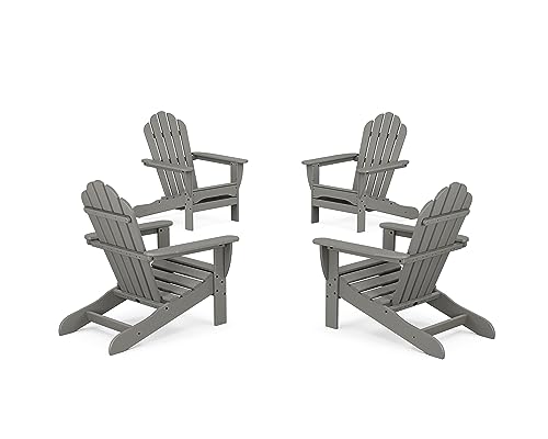 Trex Outdoor Furniture 4-Piece Monterey Bay Adirondack Chair Conversation Set in Stepping Stone