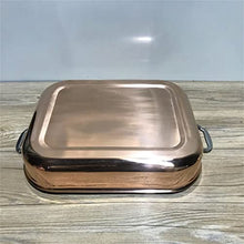 HIONJIN Rose gold copper pallet chef stainless steel baking plate American decorative rrnaments pot BBQ tray