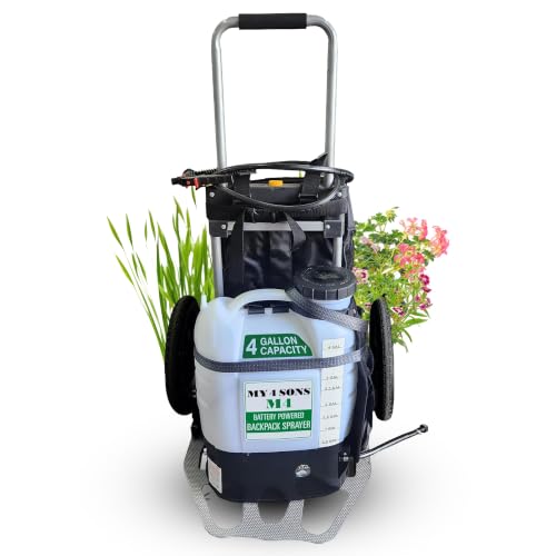 M4 Battery Powered Backpack Sprayer with 7-inch Wheels Cart
