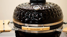 Comfortbilt 26" Kamado Grill Charcoal Smoker with Cart and Side Shelves Black